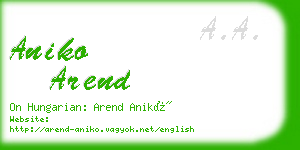 aniko arend business card